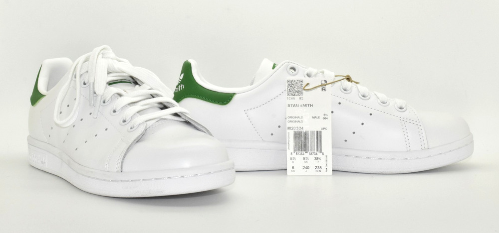 A8 NWT ADIDAS ORIGINALS STAN SMITH White Green Leather Sneaker M20324 Size 6